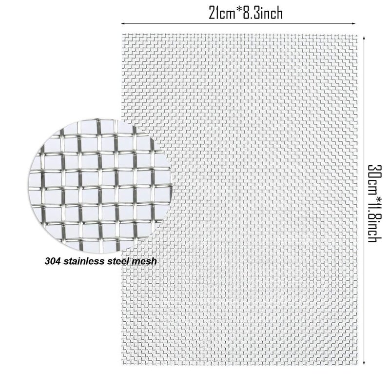 LINXIU Wire Mesh Sheet Stainless Steel Woven Wire 5 Mesh No Rust Meshes Screen for DIY Projects Vent Window Screen Filter Mesh 8.26 X 11.8 Inch - Image 2